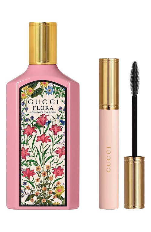 Gucci Flora Gorgeous Gardenia Eau De Parfum Set $217 Value In Transparent