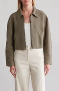Amanda & Chelsea Cotton Bouclé Zip Bomber Jacket
