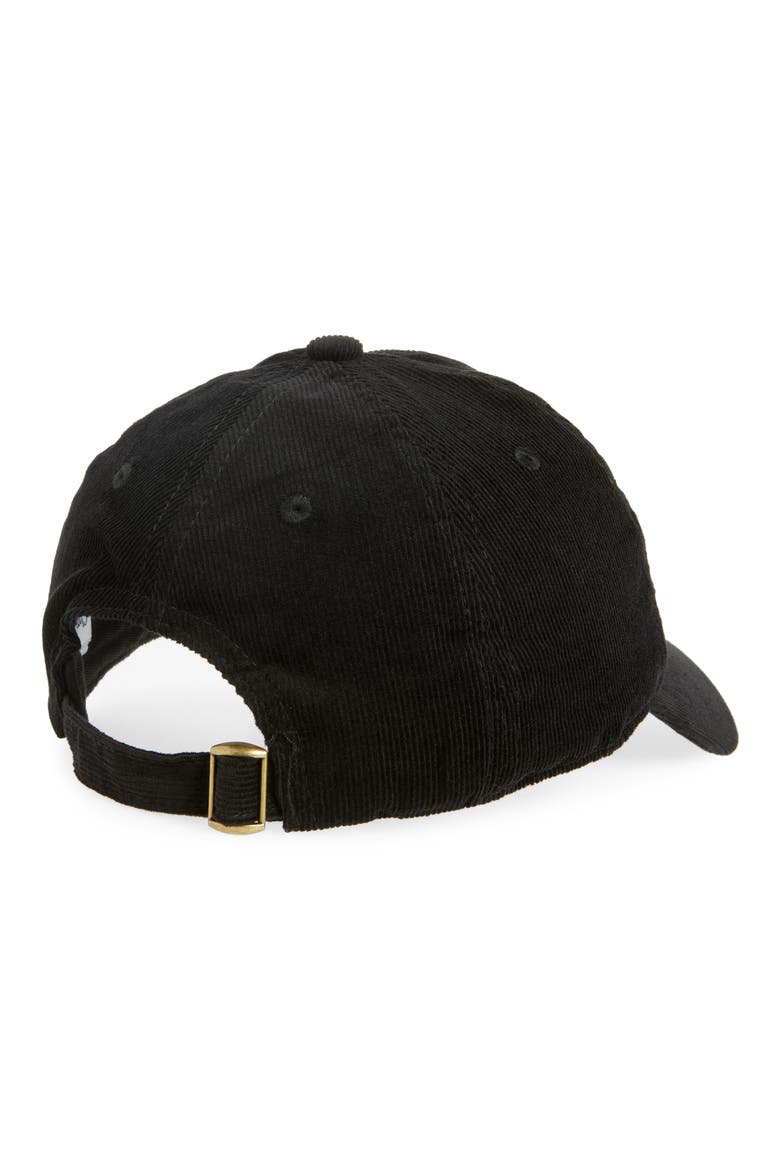 Oui Corduroy Baseball Hat, Alternate, color, BLACK CORDUROY W/ CREAM OUI
