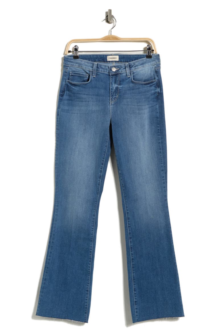 Sneeki Mid Rise Raw Hem Straight Leg Jeans, Main, color, HANSON