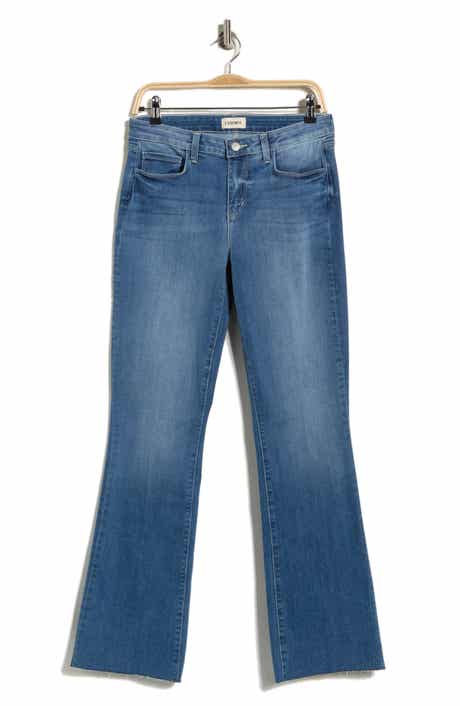 L'AGENCE Sneeki Low Rise Raw Hem Straight Leg Jeans
