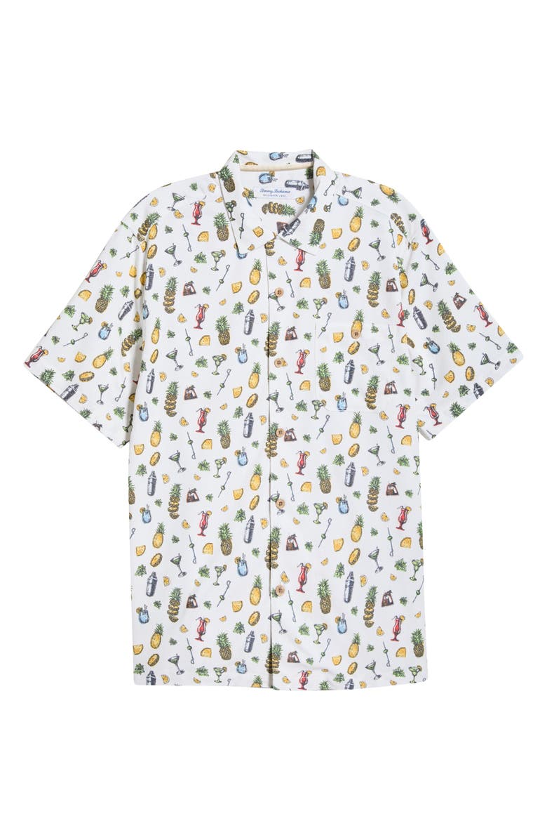 Tommy Bahama Coastal Ease Shake & Sip IslandZone<sup>®</sup> Short Sleeve Button-Up Shirt, Main, color, Light Sanddollar