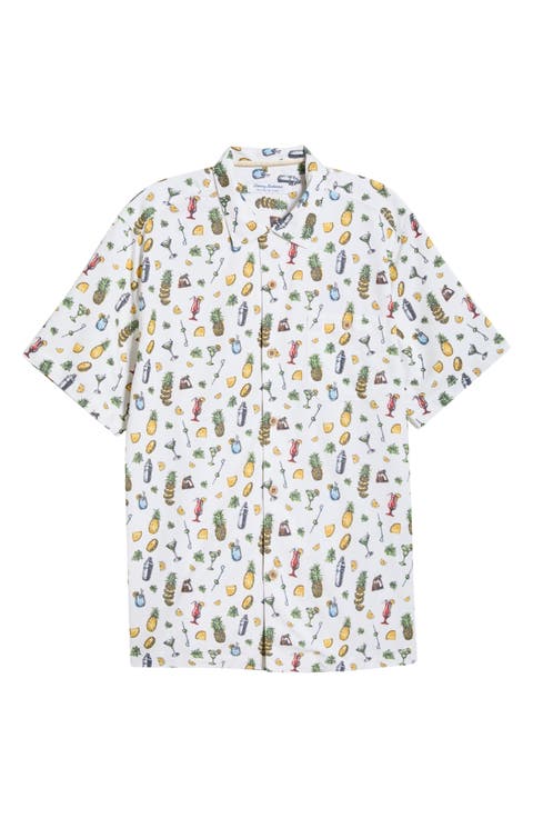 Coastal Ease Shake & Sip IslandZone® Short Sleeve Button-Up Shirt