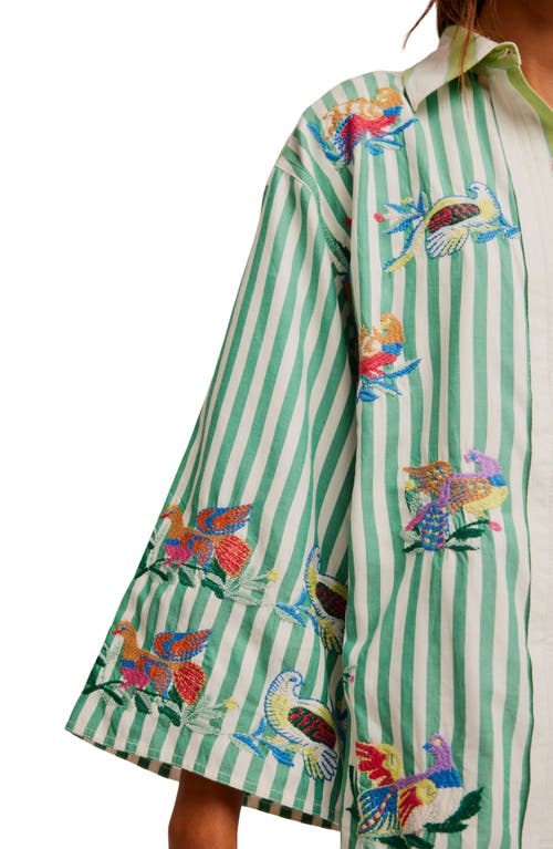 Free People The Bird Embroidered Button-up Shirt