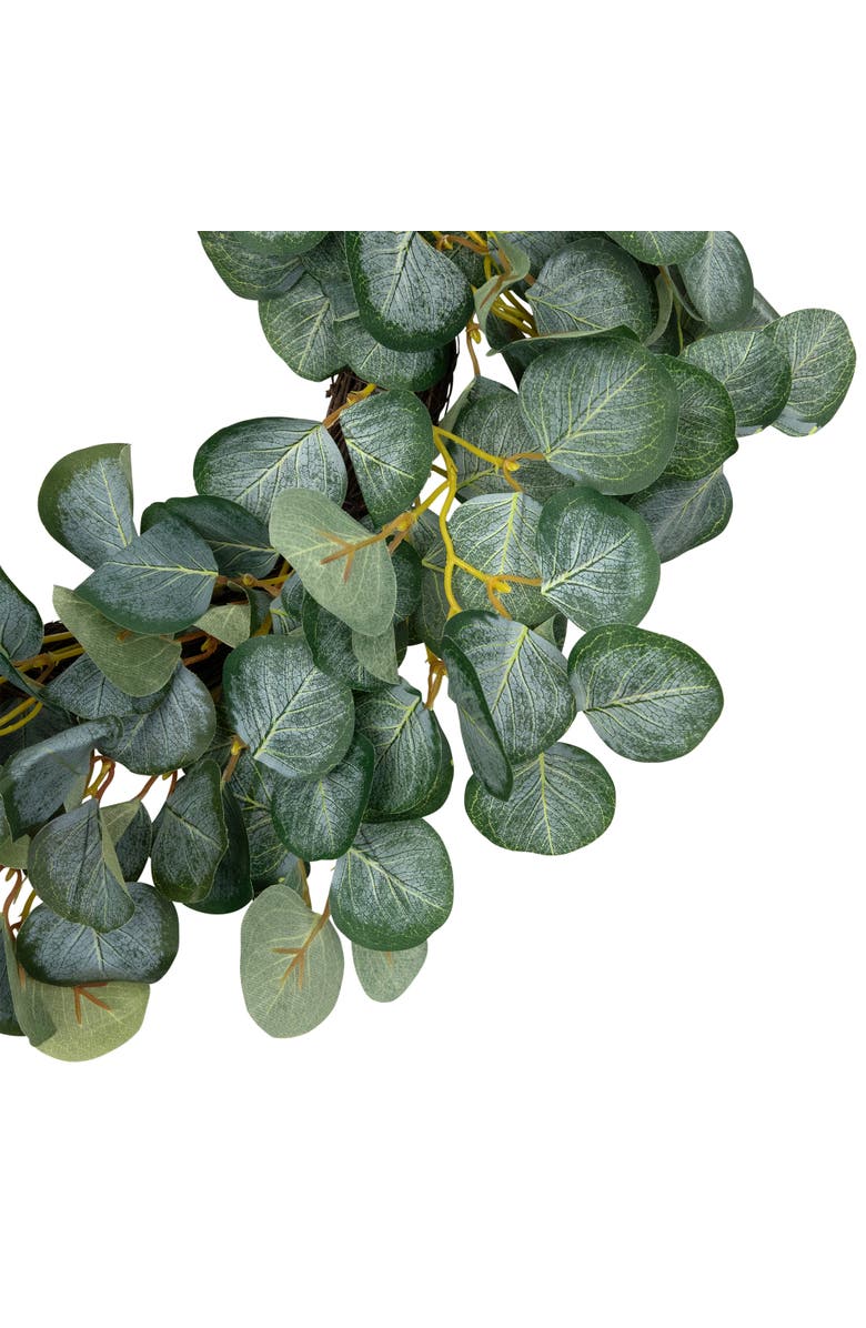 Northlight Eucalyptus Leaves Artificial Botanical Spring Wreath - 20", Alternate, color, Green