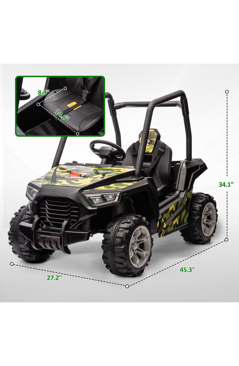 Qaba 12V Kids Electric Car with Parent Remote Control, Spring Suspension, Alternate, color, Green