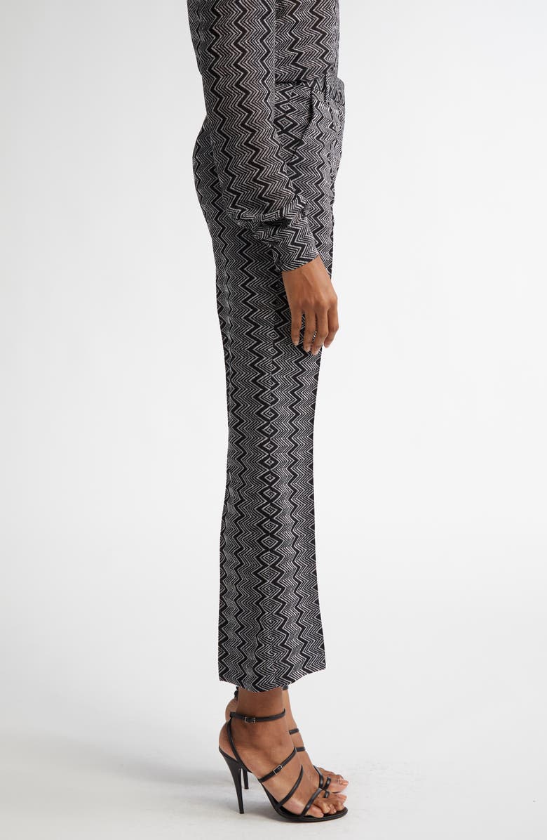 Missoni Metallic Zigzag Crop Flare Pants, Alternate, color, 