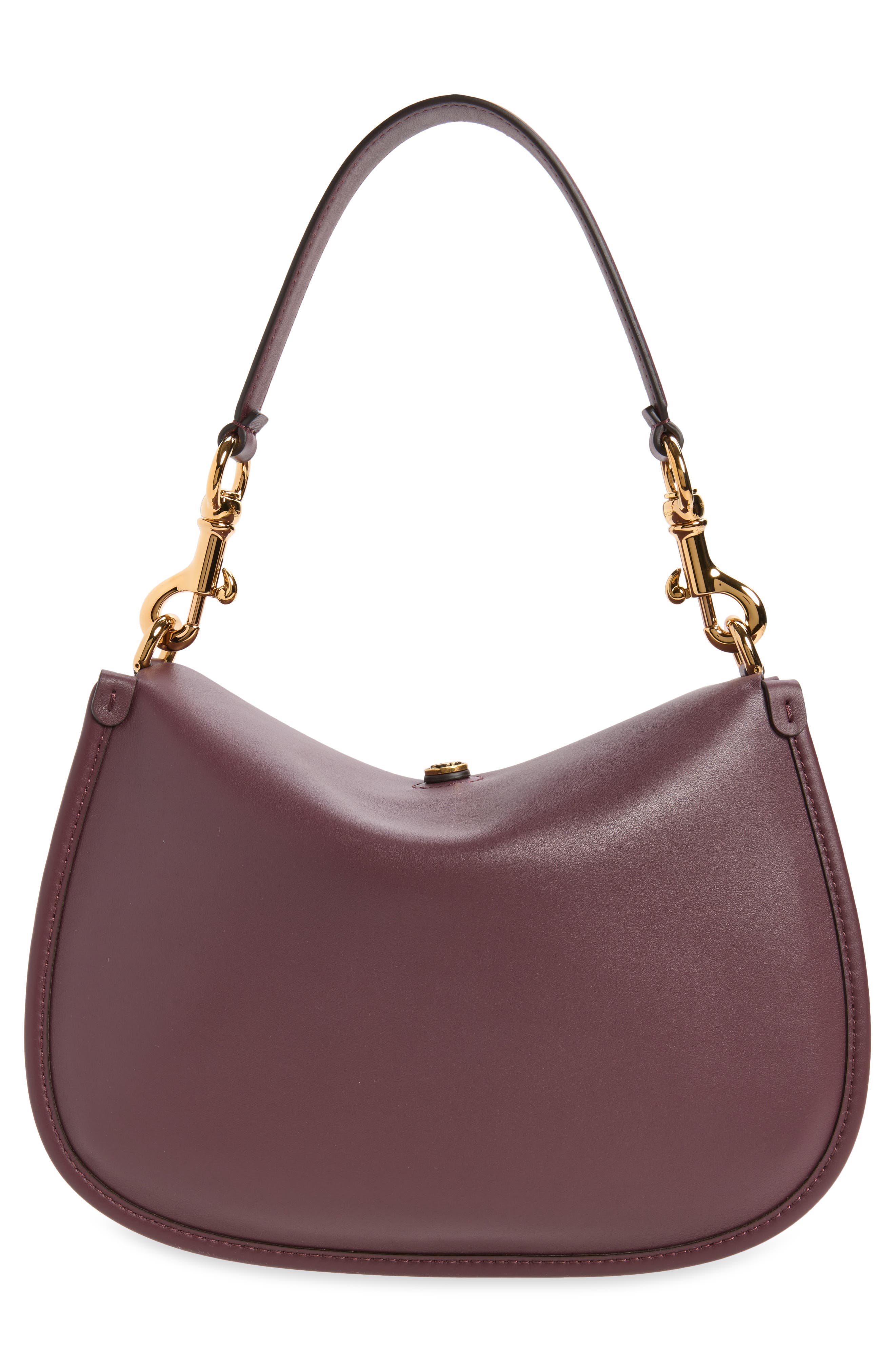 Leather Hobo Bag, Alternate, color, WINE COLOUR