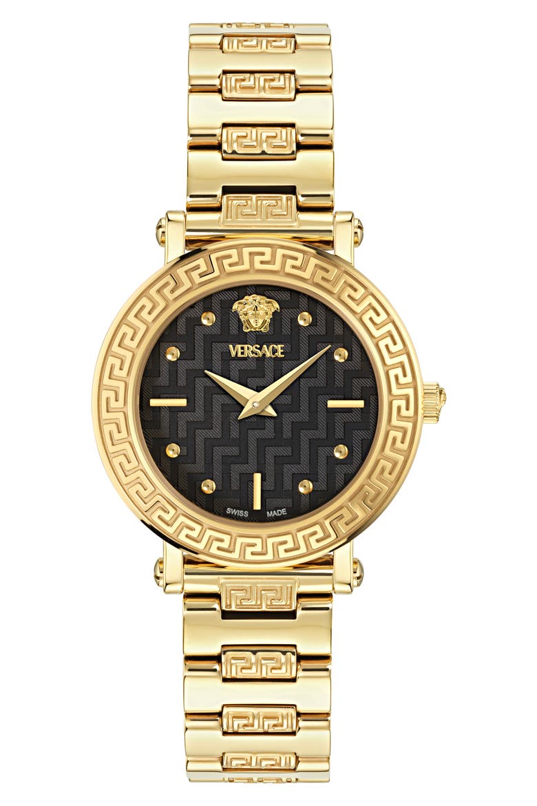 Greca Sphere Petite Bracelet Watch, 30mm, Main, color, YELLOW GOLD