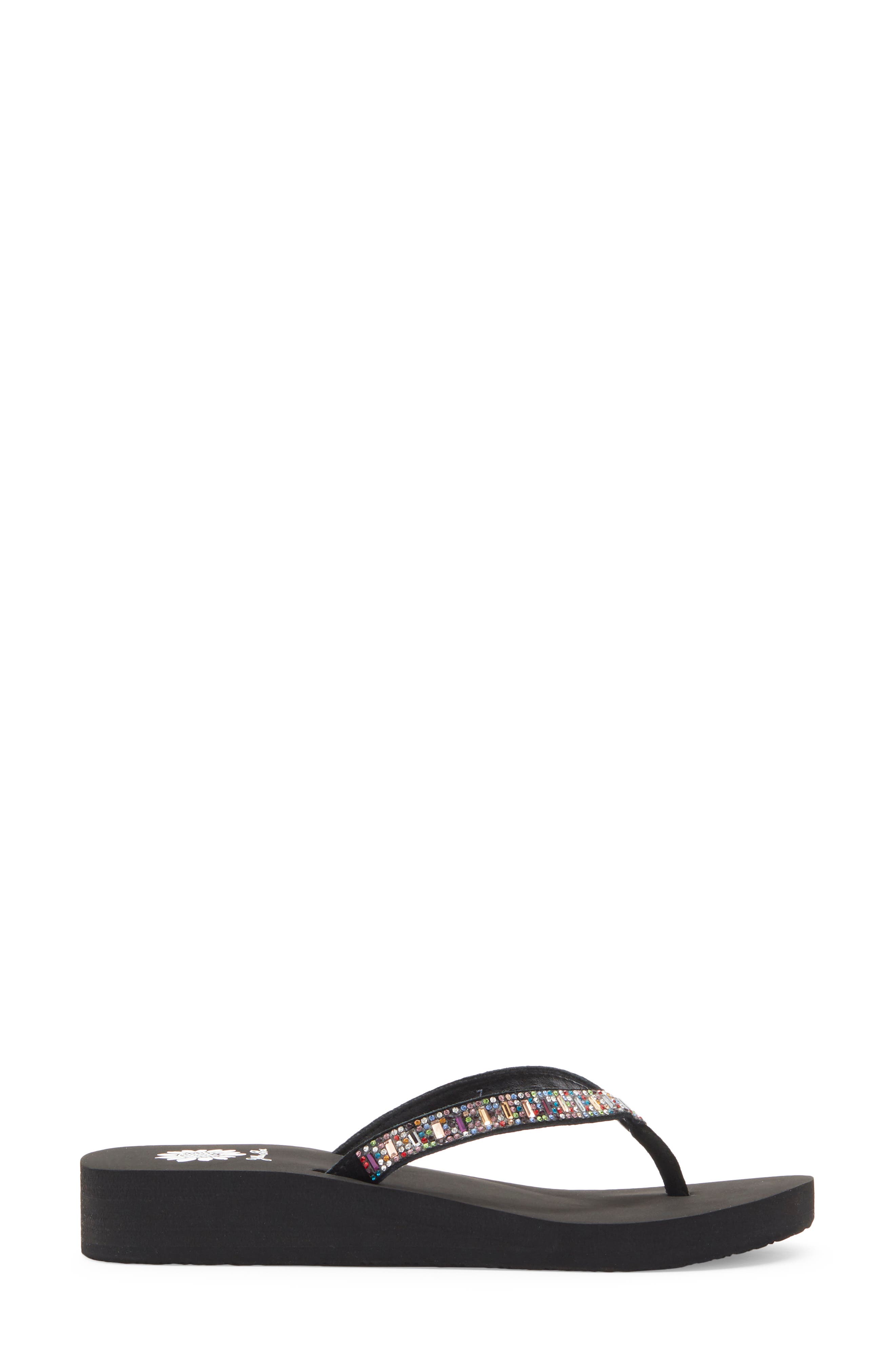 Yellow Box Premium Zemily Embellished Flip Flop, Alternate, color, Black