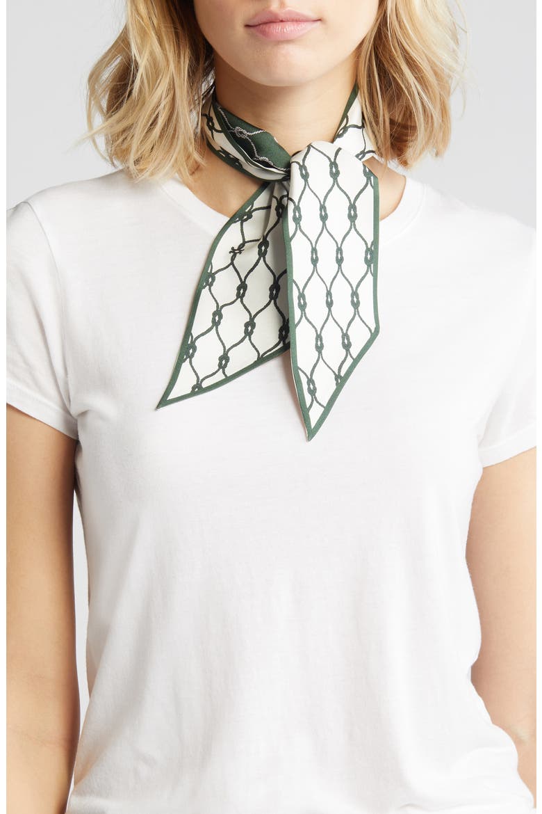 Rope Ribbon Wool & Silk Tie Scarf, Main, color, GREEN