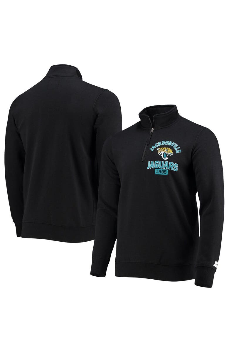 STARTER Men's Starter Black Jacksonville Jaguars Heisman Quarter-Zip Jacket, Main, color, Black