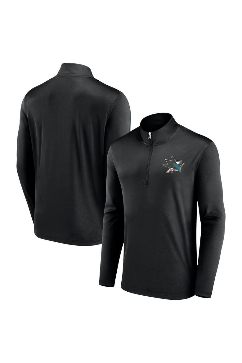 Men's Fanatics Branded Black San Jose Sharks Underdog Mindset Quarter-Zip Top, Alternate, color, Black