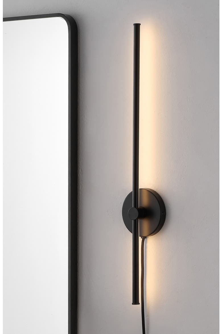 Anton 1-Light Modern Minimalist Iron Adjustable Bar Integrated LED Plug-In Sconce, Alternate, color, Yellow