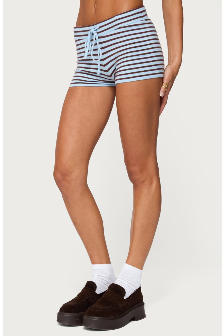 Lillian Stripe Knit Shorts, Alternate, color, LIGHT-BLUE