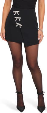 Petal & Pup Tyra Embellished Bow Wrap Miniskirt