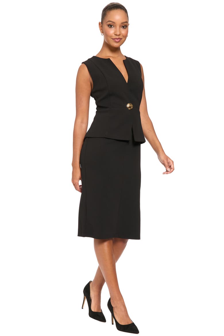 Sleeveless Peplum Sheath Dress, Alternate, color, BLACK