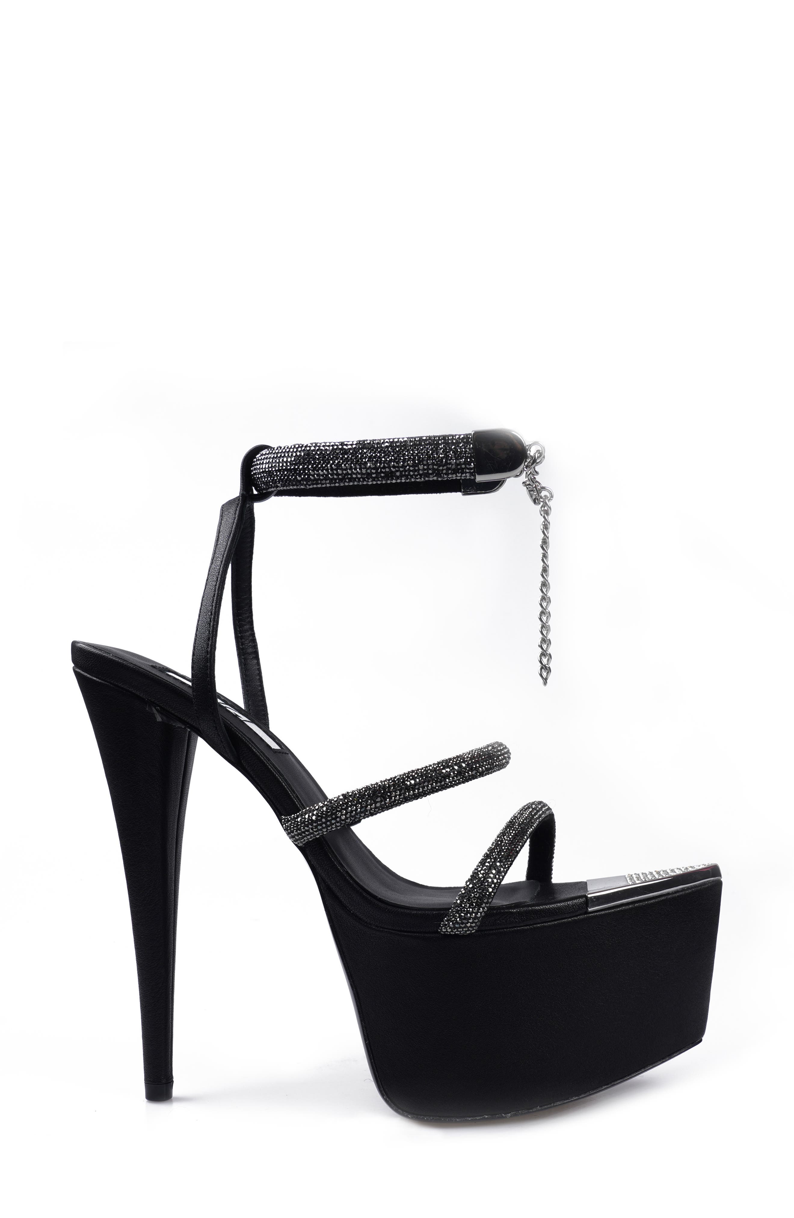 ZIGI Blanche Crystal Embellished Platform Sandal, Alternate, color, Black