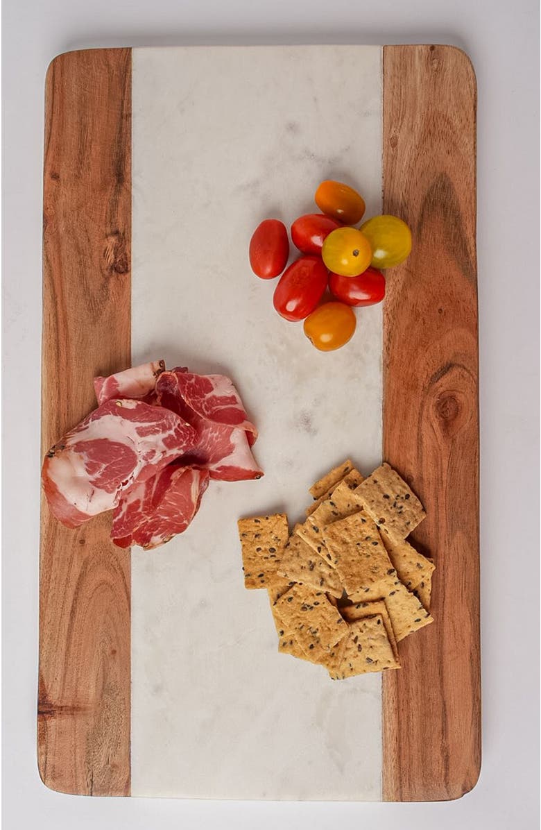 Verve Culture Marble Serving Board - Rectangle, Alternate, color, Grey