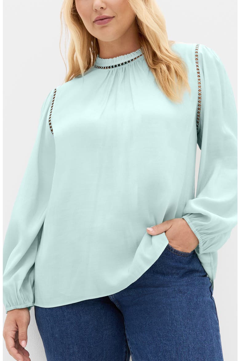 Lorena Smocked Neck Top, Main, color, MINT