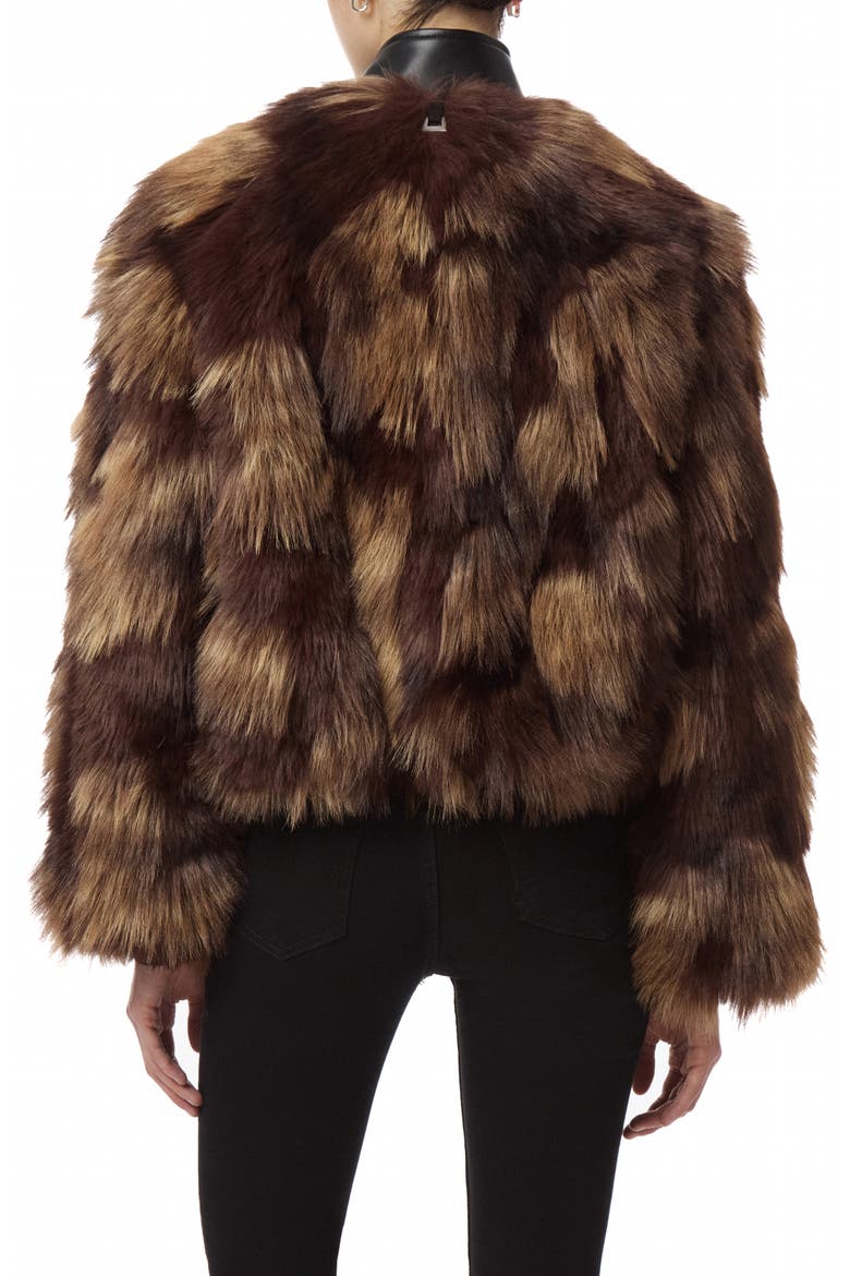 Lillet Patchwork Faux Fur Bomber Jacket, Alternate, color, NOIR/ BROWN MULTI