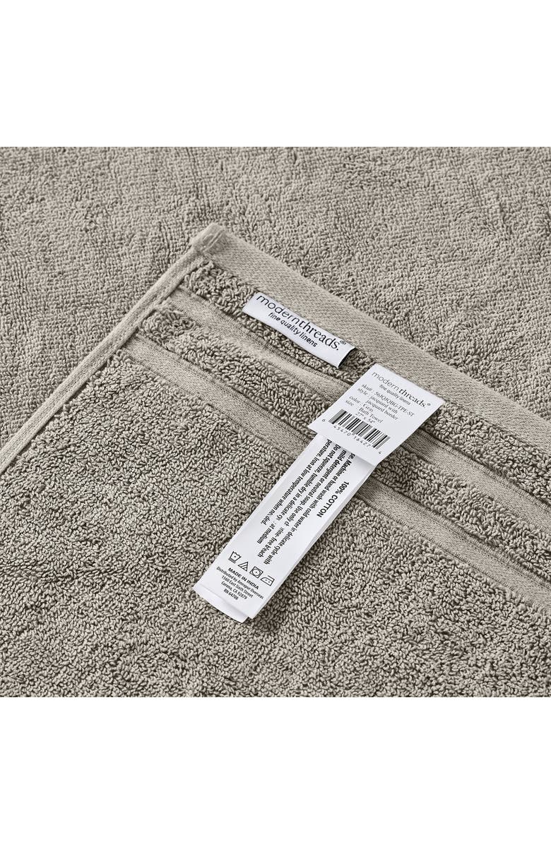 Modern Threads Embellished Border Damask Jacquard Towel 6-Piece Set - Grey, Alternate, color, Grey