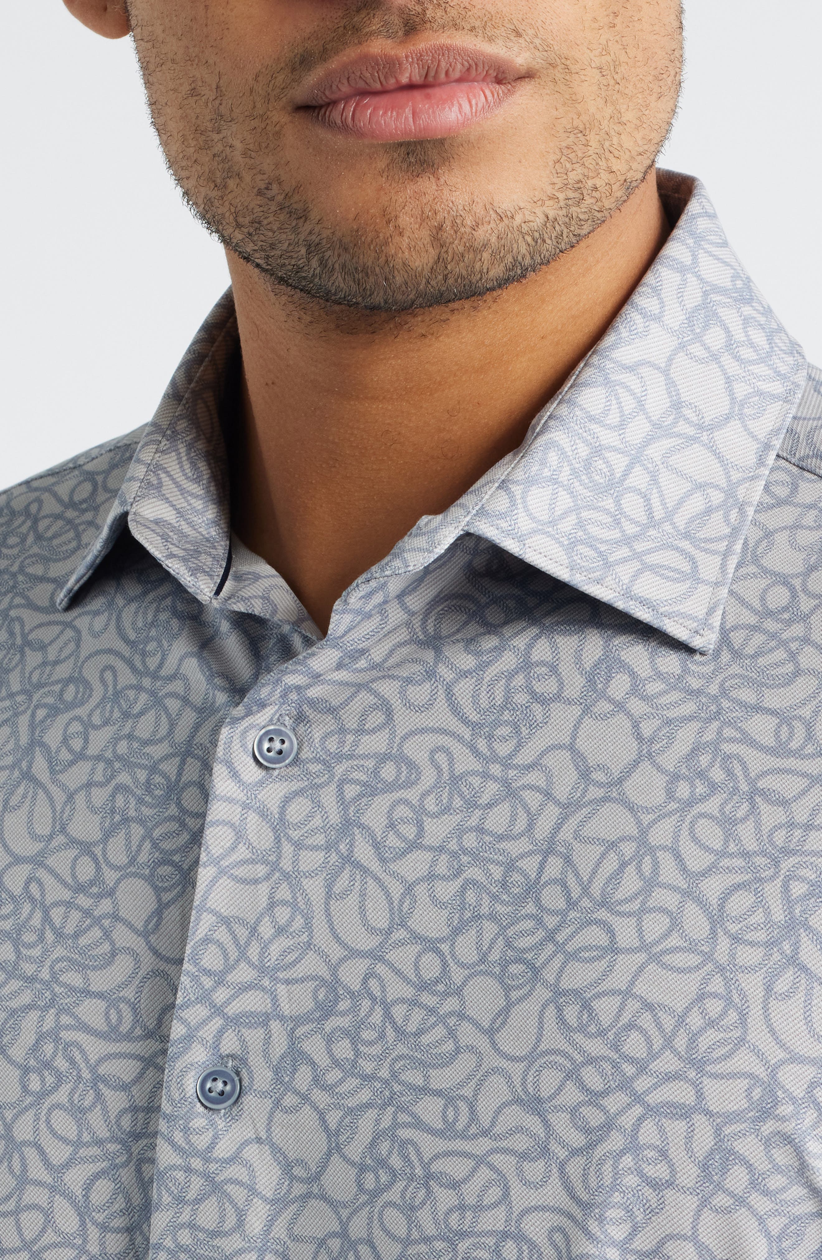 James OoohCotton Serpentine String Print Twill Button-Up Shirt - image 2