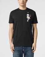 PHILIPP PLEIN Round Neck T-Shirt Tennis Flamingo Patch Men