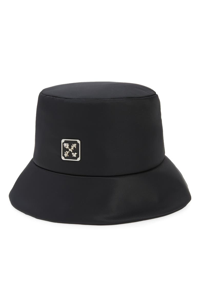 Off-White Leaf Arrows Plaque Bucket Hat, Main, color,