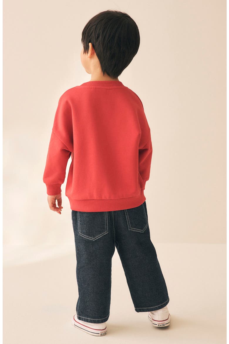 Kids' Little Monster Truck Cotton Blend Sweatshirt, Alternate, color, RED