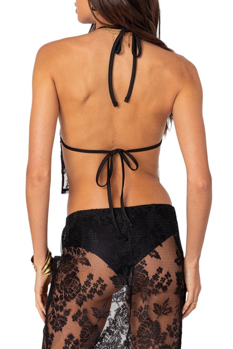 Bess Lace Halter Top, Alternate, color, BLACK