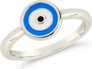 Sterling Forever Sibyl Enamel Evil Eye Ring