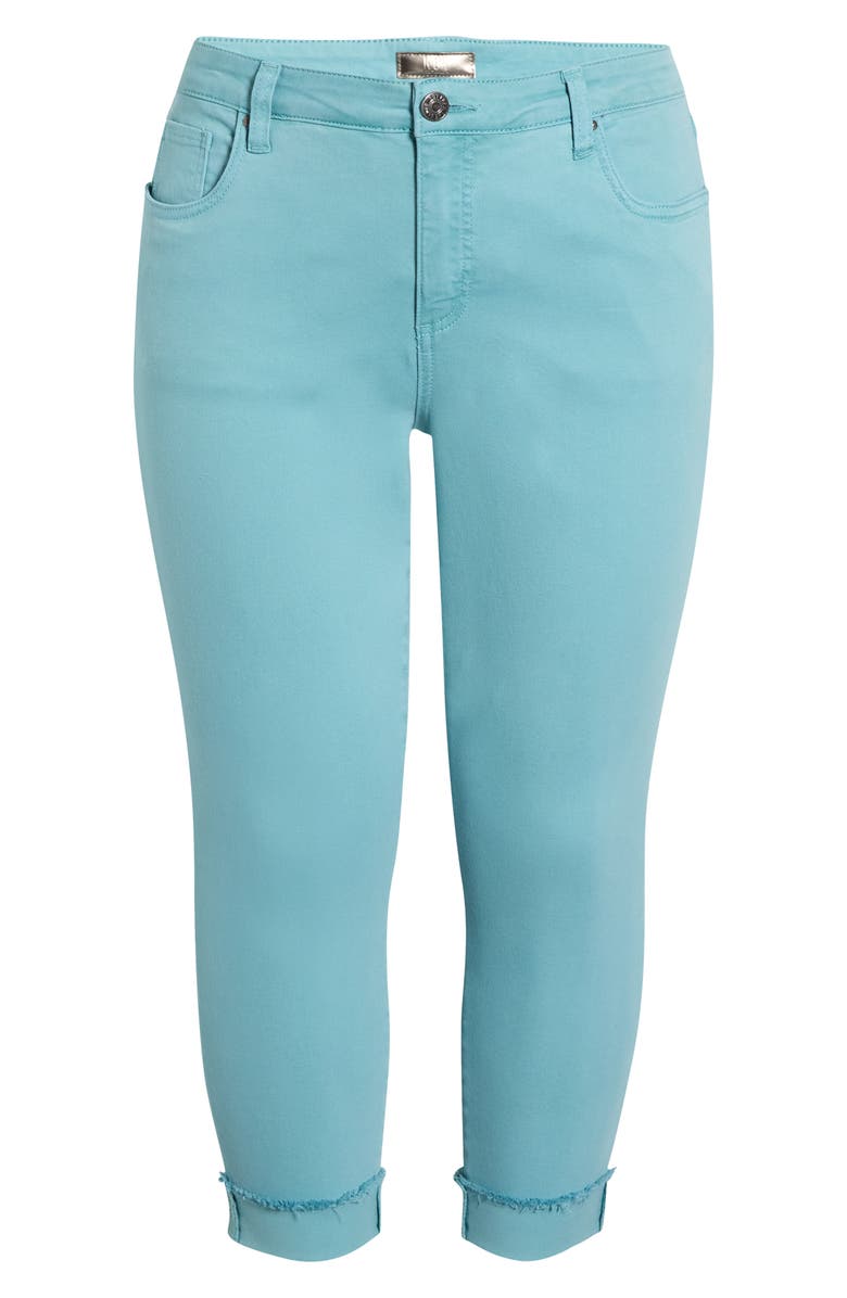 KUT from the Kloth Amy Frayed Crop Slim Straight Leg Jeans, Alternate, color, Cyan