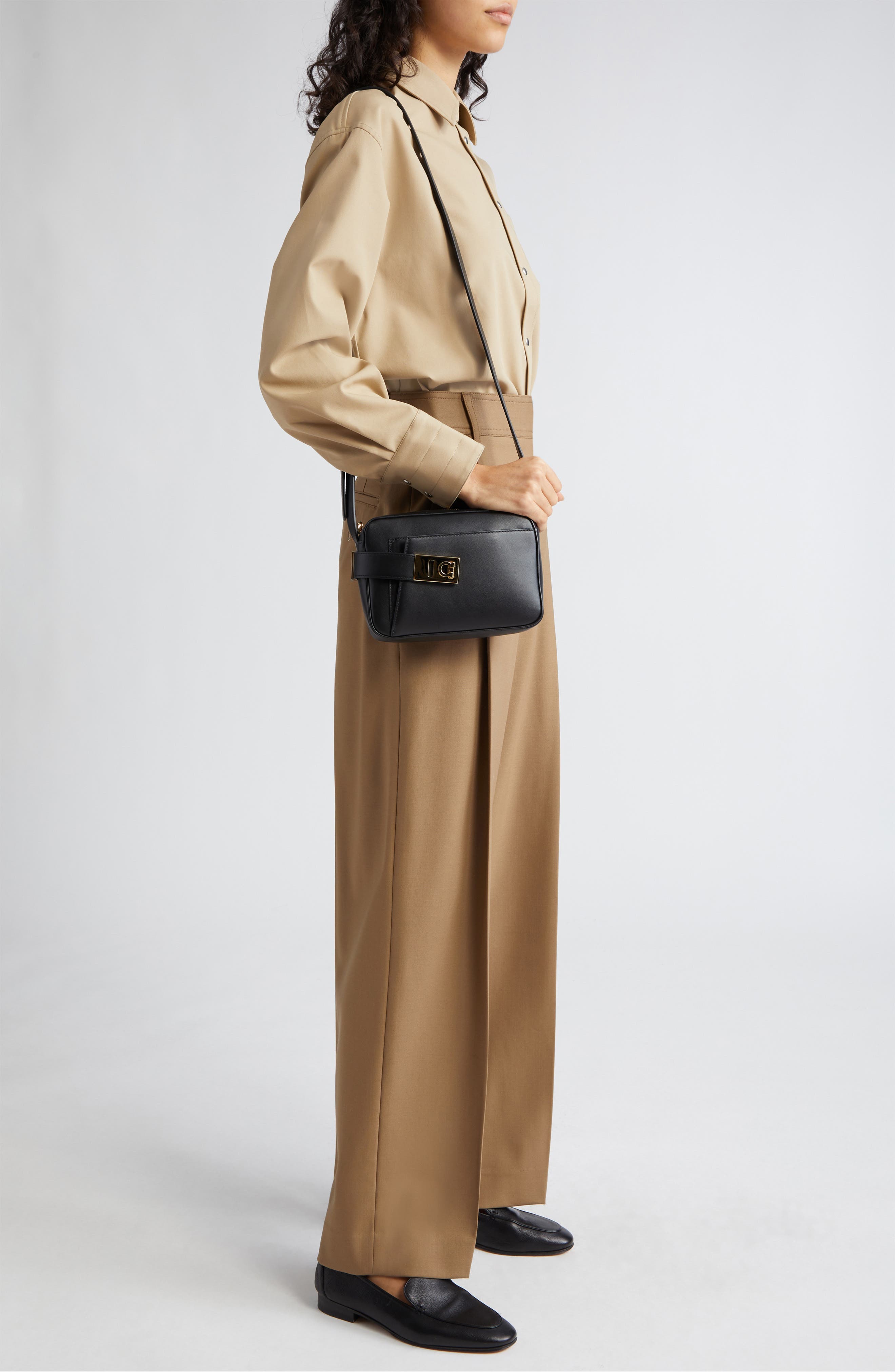 FERRAGAMO Archive Gancini Camera Crossbody Bag, Alternate, color, 