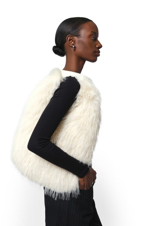 Apparis Colette Faux Fur Ring Bag In White
