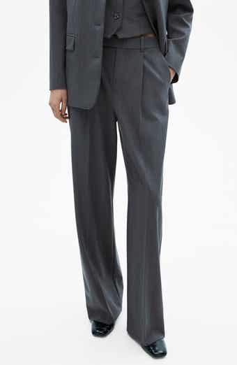 MANGO Pinstripe Pleat Front Pants