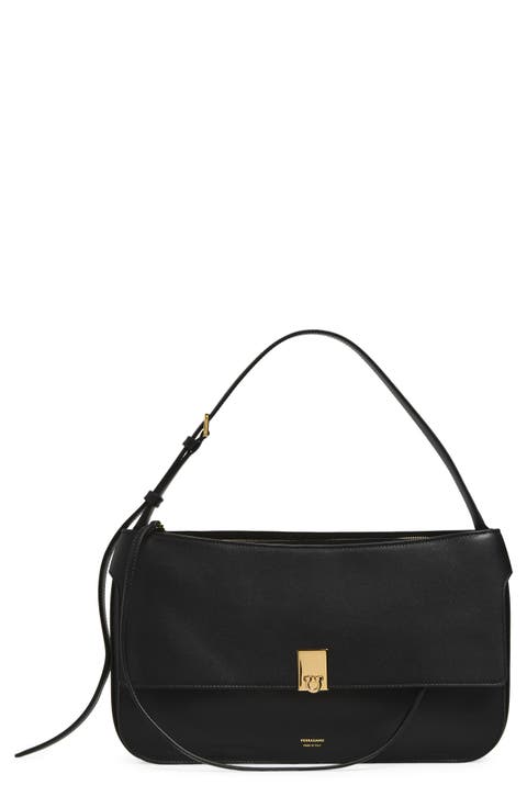 Medium Cara Leather Shoulder Bag