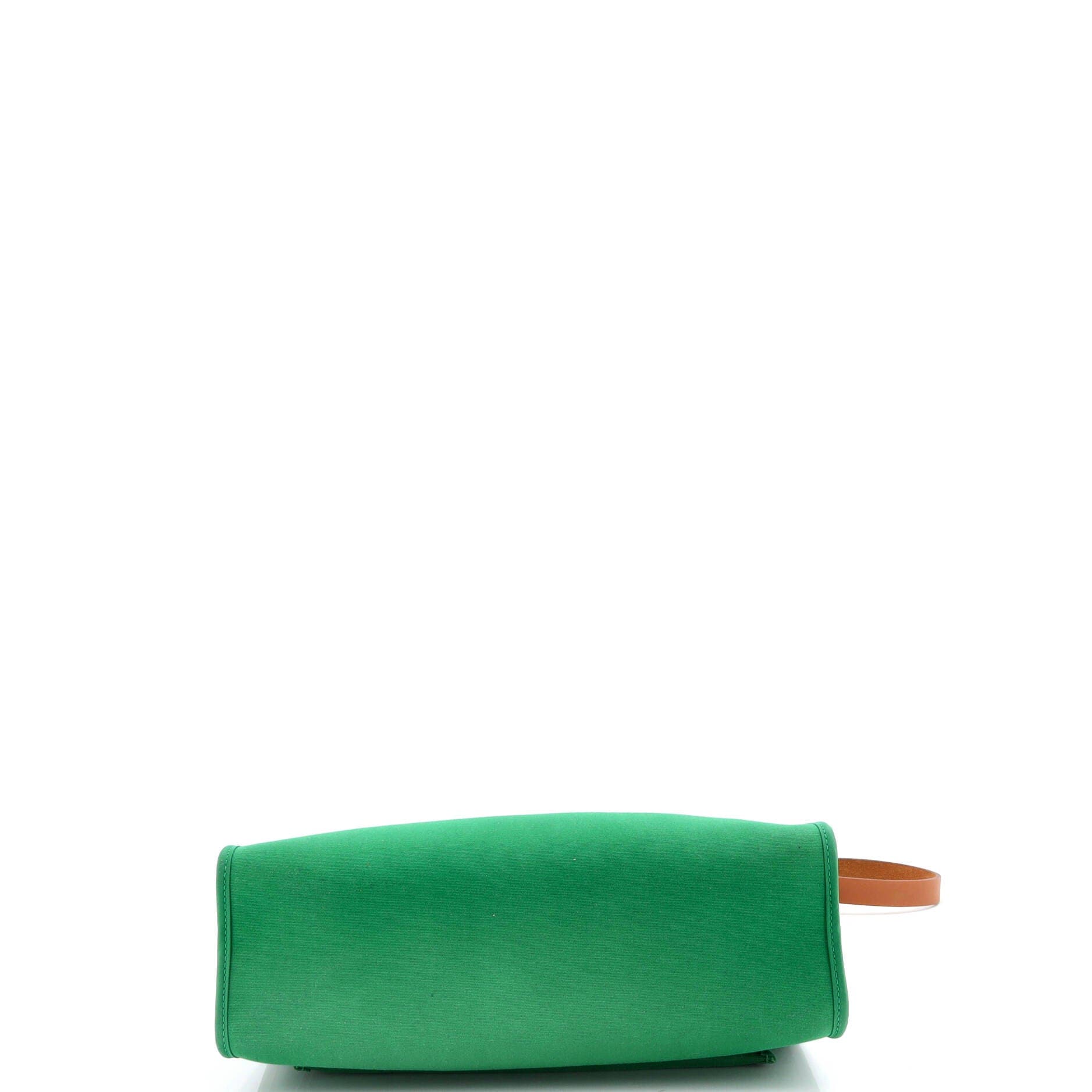 Pre-Owned Hermes Herbag Zip Leather and Toile 31, Alternate, color, Green