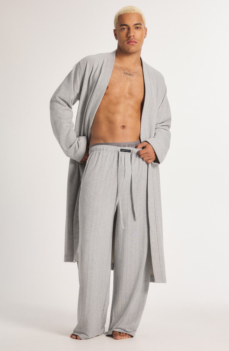 SAVAGE X FENTY Fleece Midlength Robe, Alternate, color, Platinum Grey