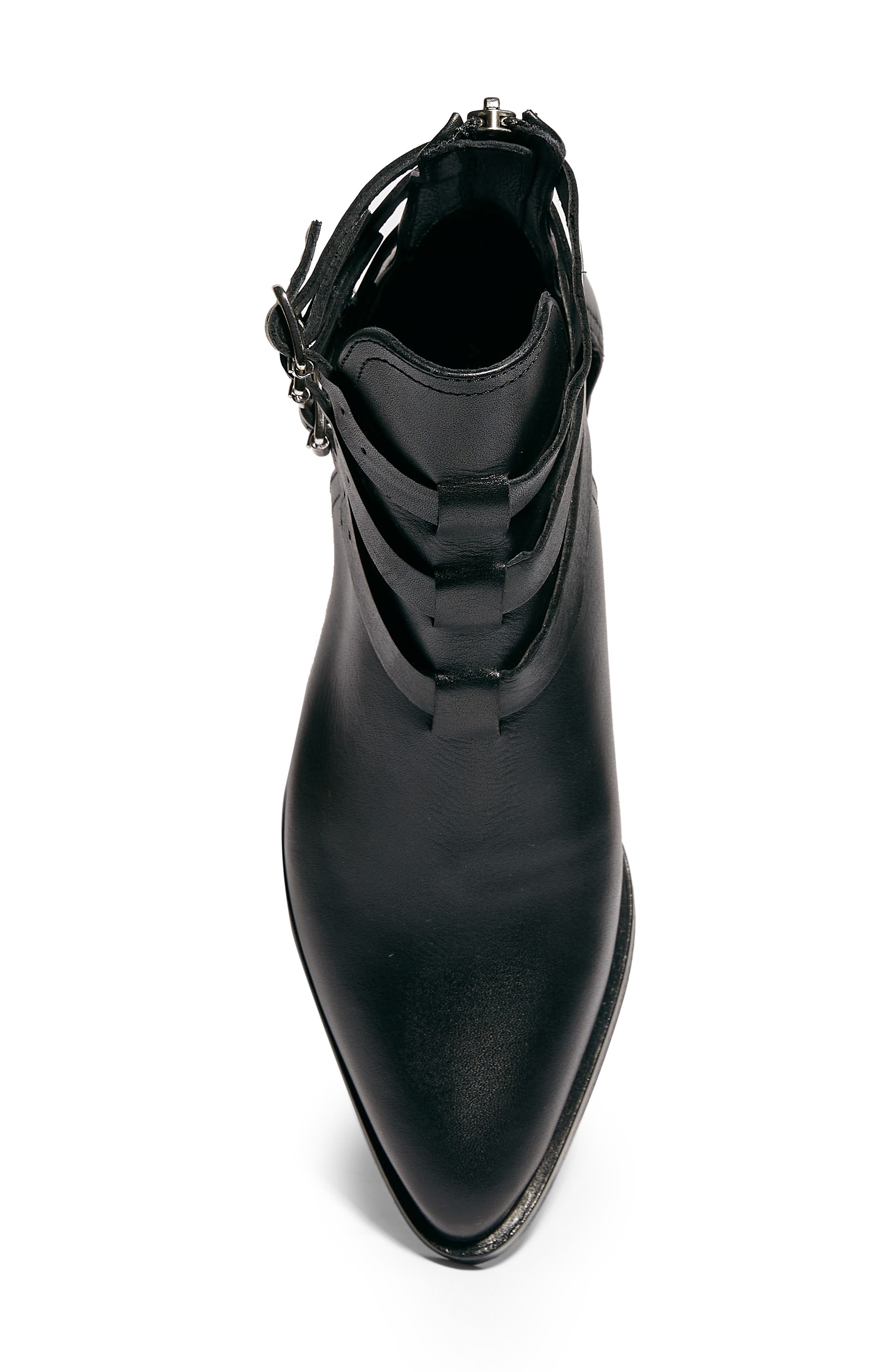 Naomi Bootie, Alternate, color, BLACK LEATHER