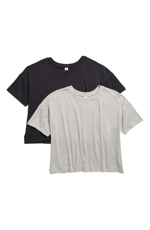 2-Pack Deluxe Cropped T-Shirts