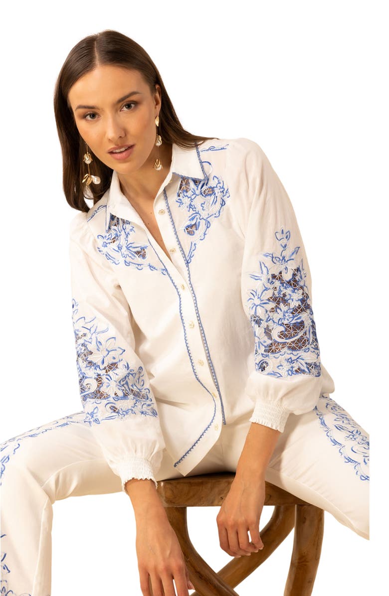 Hale Bob Jianna Embroidered Top, Alternate, color, 