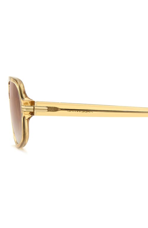 Stuart Weitzman 54mm Gradient Rectangular Aviator Sunglasses In Gold