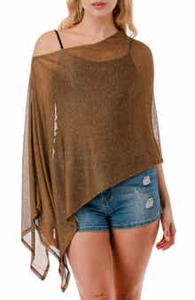 MARCUS ADLER Metallic Mesh Poncho