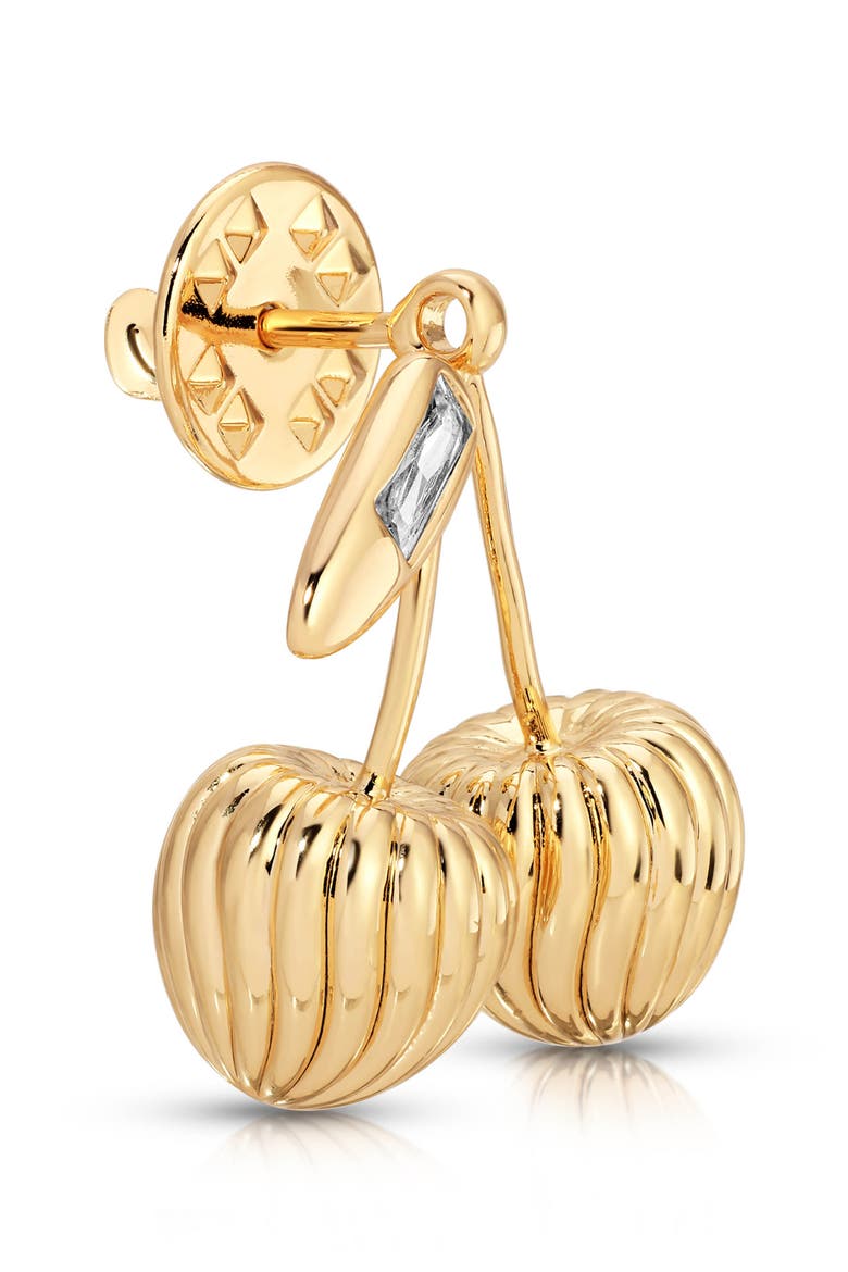 Cherry Brooch, Alternate, color, GOLD
