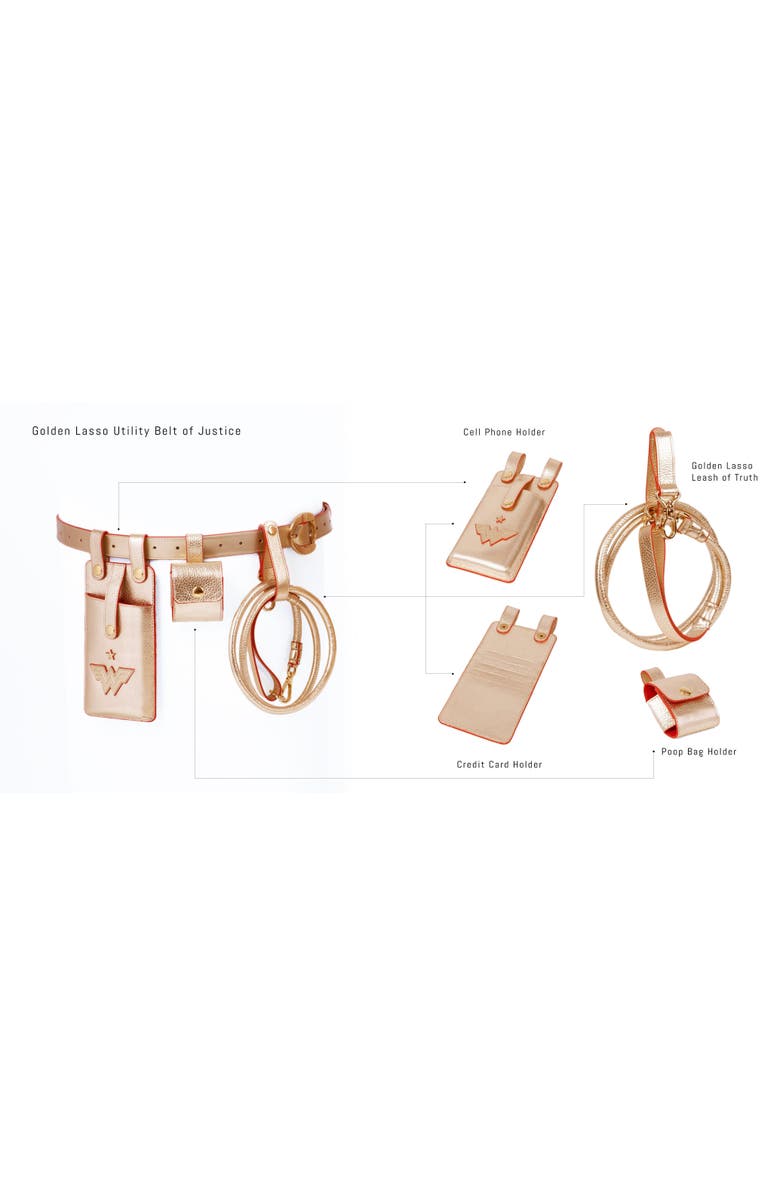 Moshiqa Golden Utility Belt with Leash, Alternate, color, Gold