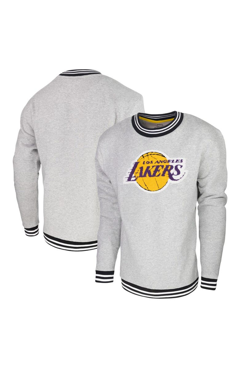 Stadium Essentials Men's Stadium Essentials Heather Gray Los Angeles Lakers Club Level Pullover Sweatshirt, Main, color, Heather Gray