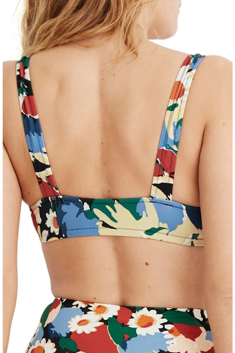 Second Wave Tie Front Bikini Top, Alternate, color, GARDEN FLORAL POLLEN