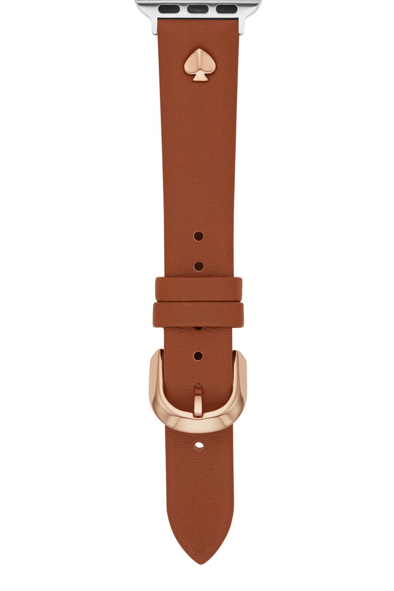 leather 20mm Apple Watch® watchband, Main, color, TANZ/DNU