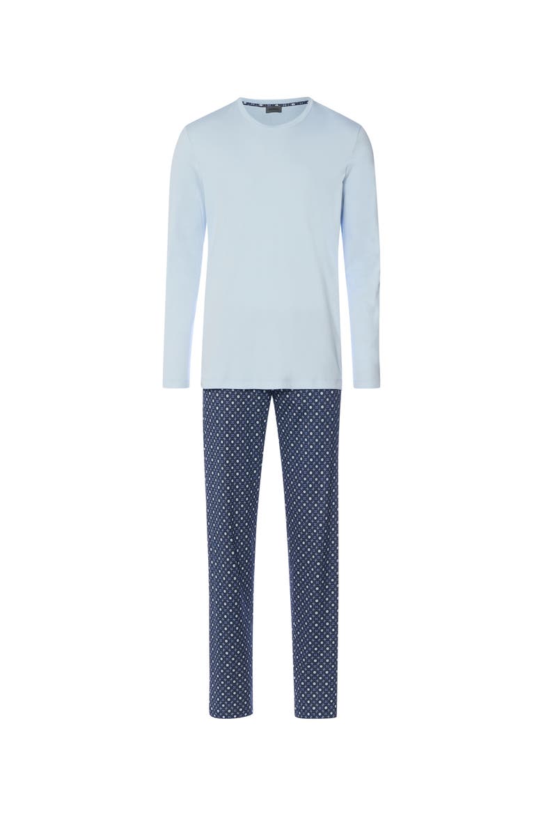 Night And Day Crew Neck Cotton Pajama Set, Main, color, Squared Harmony